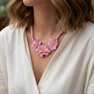 Pink Floral Necklace